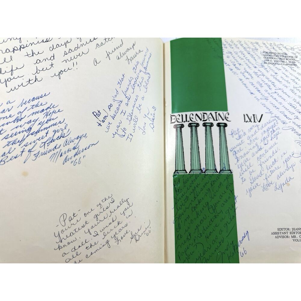 Bellendaine XIV 1964 Glendale High School Yearbook Signed Autographs - Picture 6 of 10